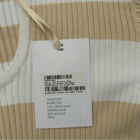SOLD—NWT Significant Other Blair Top in Almond/Cream Stripe - Picture 6 of 8